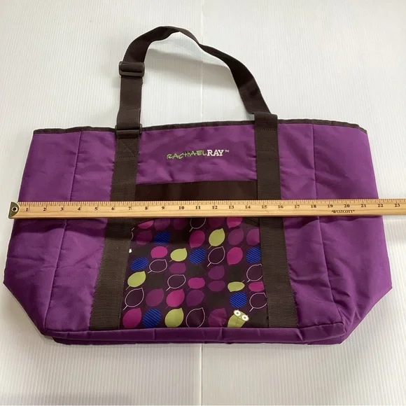 Rachael Ray Purple Tote Bag 15x14x6" Adjustable Handles - Picture 4 of 11
